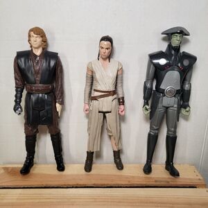 Set of 3 Star Wars 12" Action Figures: Anakin Skywalker, Rey & Fifth Brother